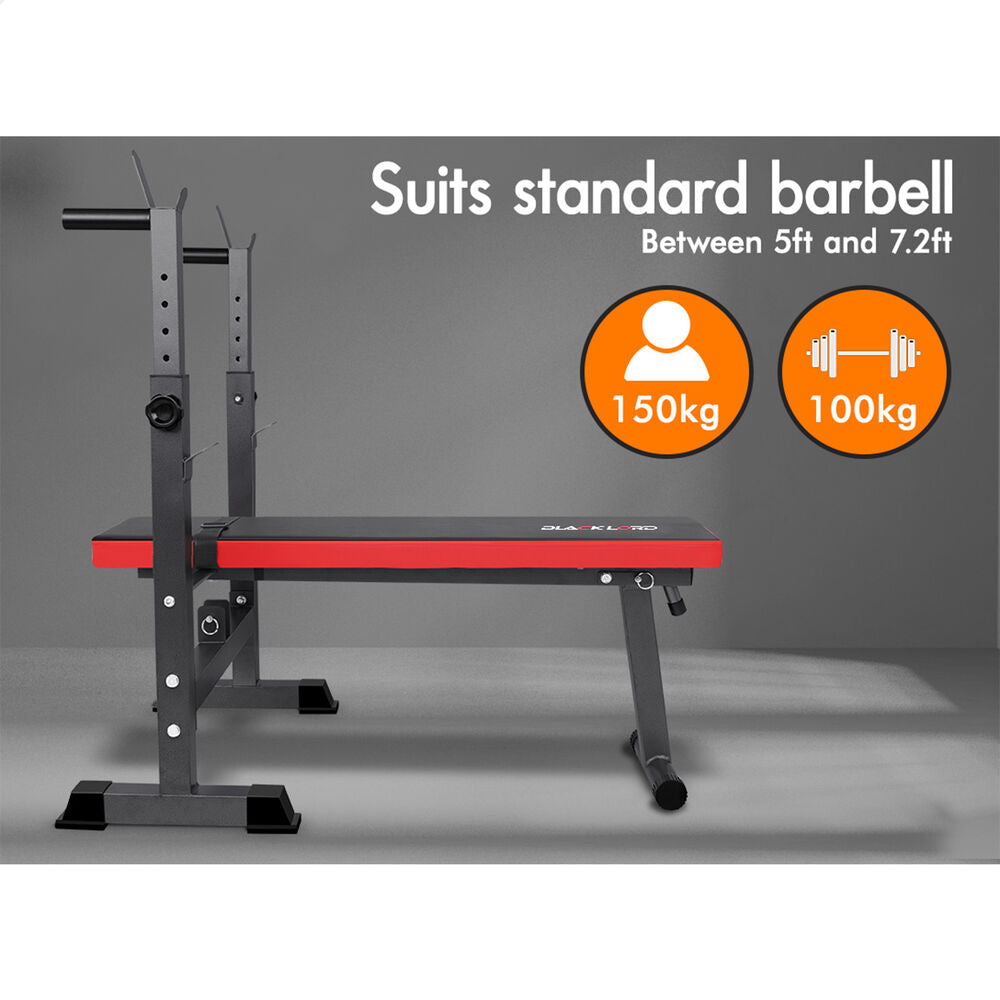 BLACK LORD Weight Bench Squat Rack Press