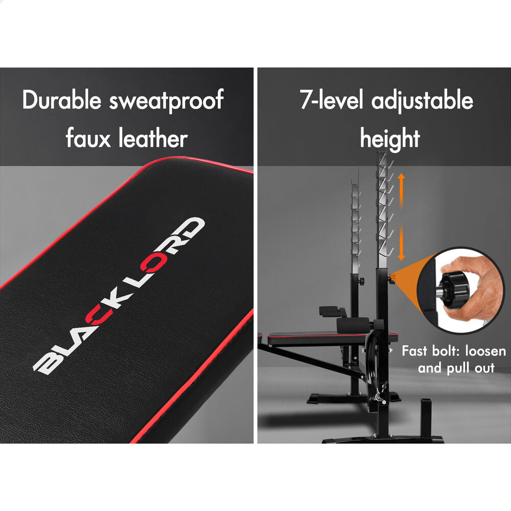 BLACK LORD Weight Bench 14in1 Press Multi-Station Fitness Home Gym Equipment