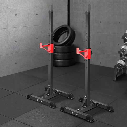 BLACK LORD 2x Squat Rack Adjustable Lifting Barbell Stand Fitness Weight Bench Gym