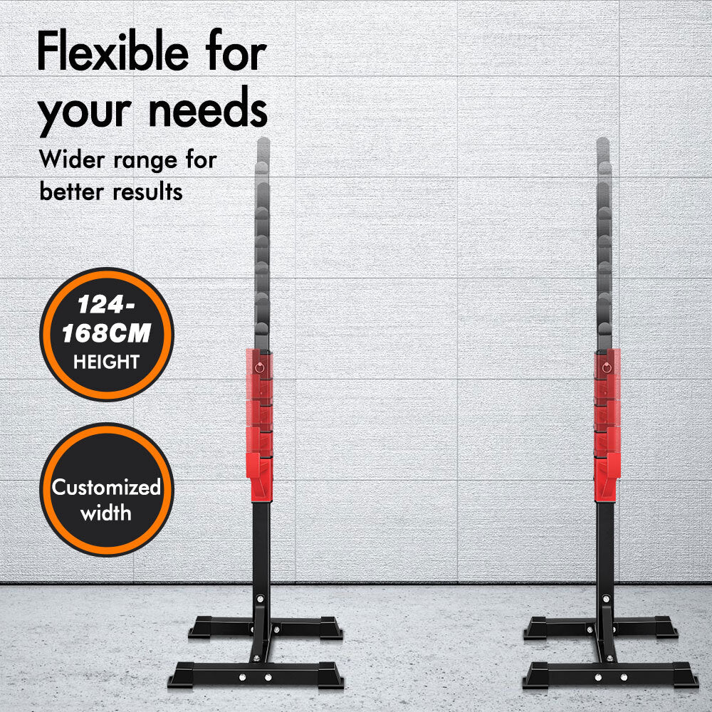 BLACK LORD 2x Squat Rack Adjustable Lifting Barbell Stand Fitness Weight Bench Gym
