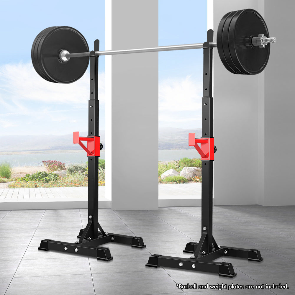 BLACK LORD 2x Squat Rack Adjustable Lifting Barbell Stand Fitness Weight Bench Gym