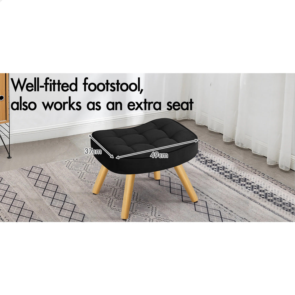 ALFORDSON Armchair Velvet Wooden Accent Chair Lounge Sofa Ottoman Couch Seat