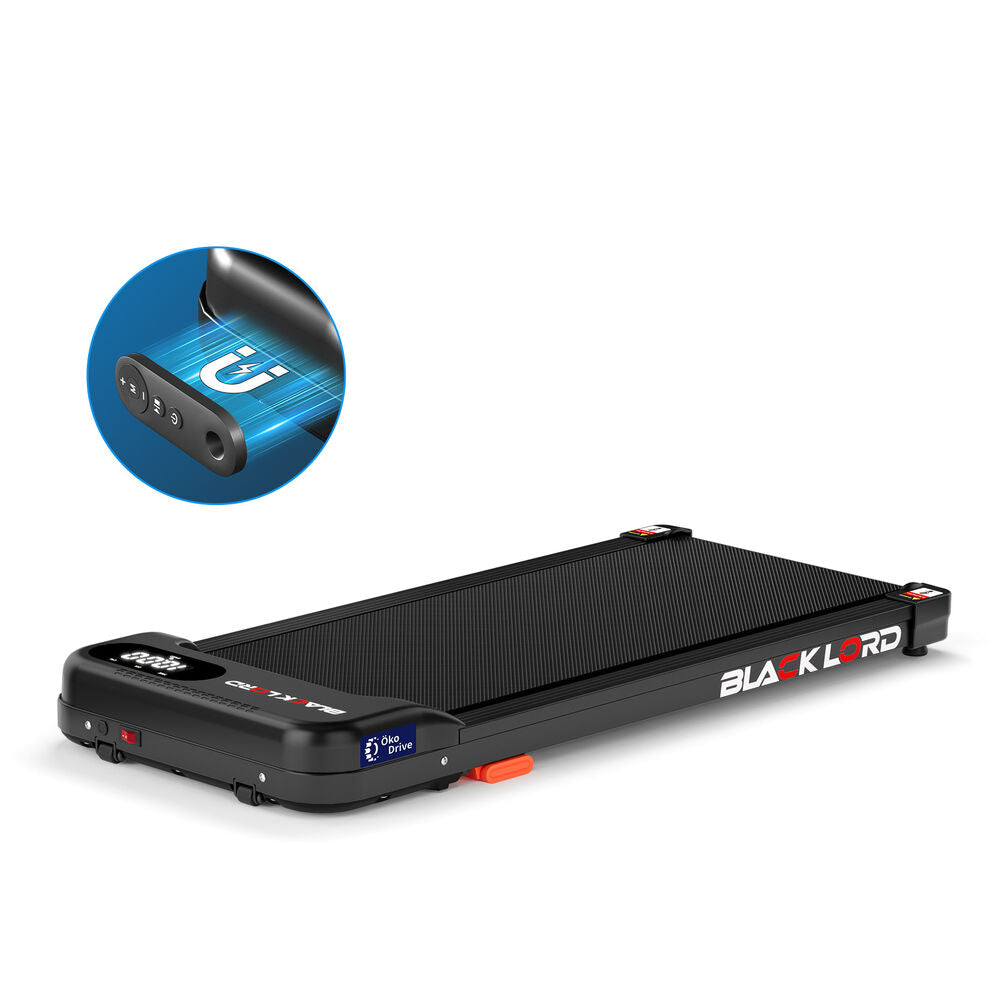 BLACK LORD Treadmill Electric Walking Pad Home Gym Incline Magnetic Remote Black