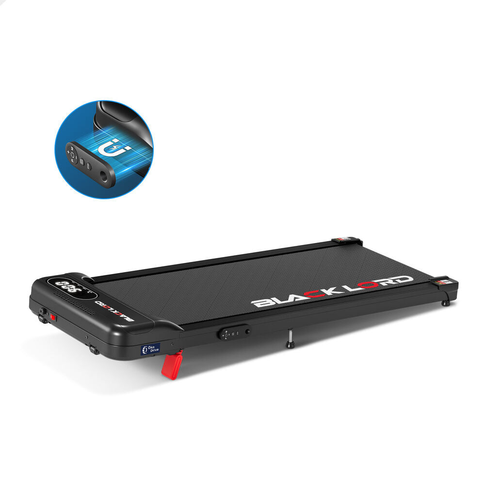 BLACK LORD Treadmill Electric Walking Pad Incline Home Gym Magnetic Remote Black