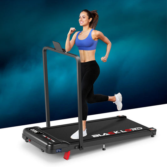 BLACK LORD Treadmill Electric Walking Pad Folding Incline Remote Control Black