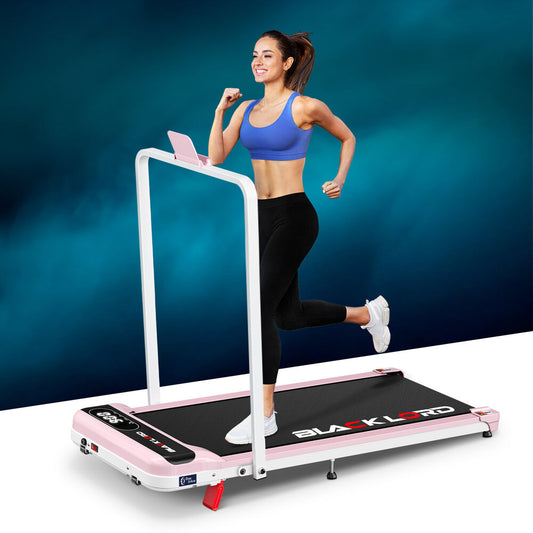 BLACK LORD Treadmill Electric Walking Pad Folding Incline Remote Control Pink
