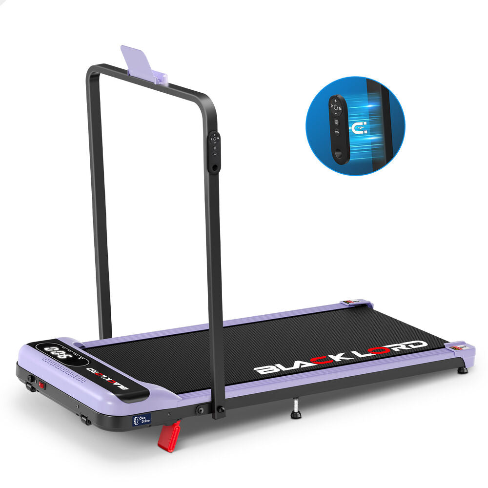 BLACK LORD Treadmill Electric Walking Pad Folding Incline Magnetic Remote Purple