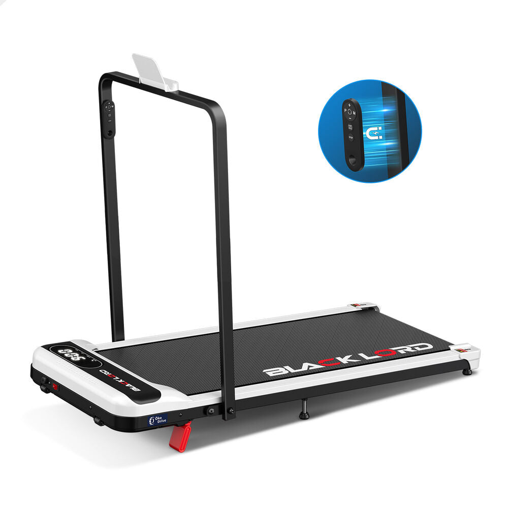 BLACK LORD Treadmill Electric Walking Pad Folding Incline Magnetic Remote White