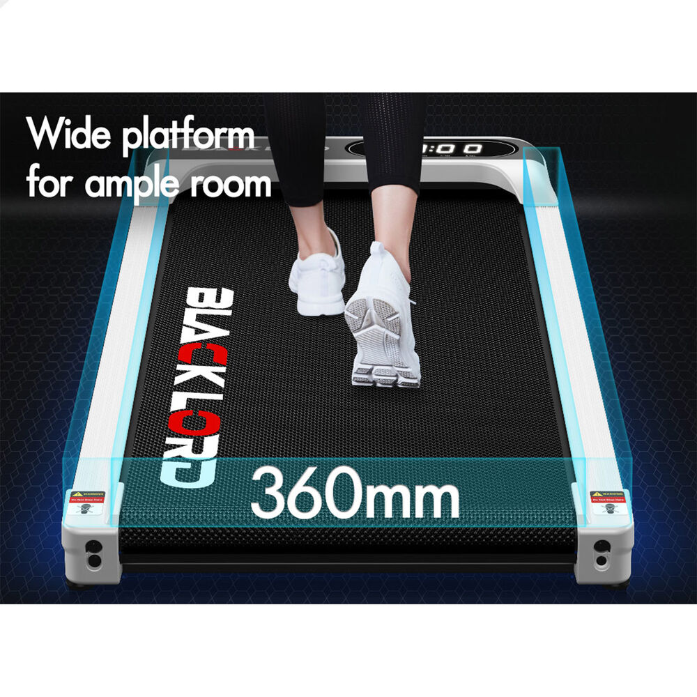 BLACK LORD Treadmill Electric Walking Pad Incline Home Gym Remote Control White