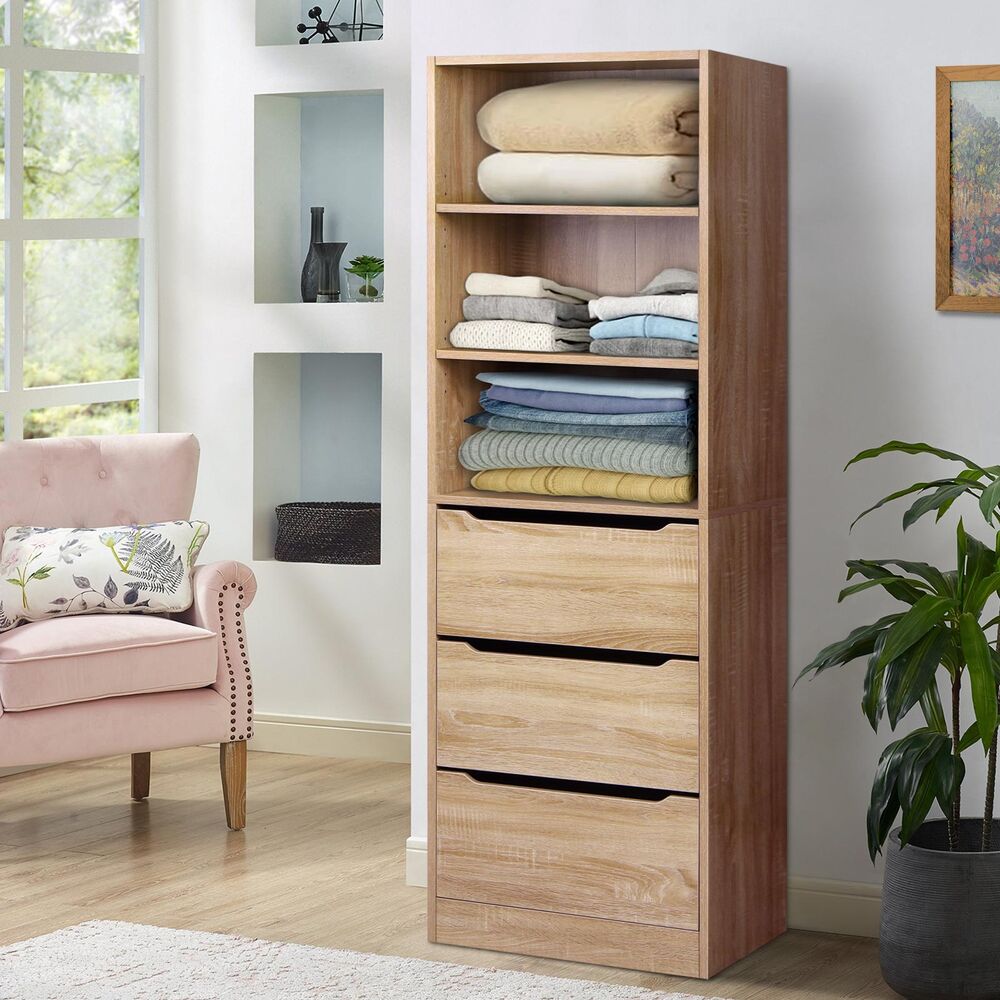 3 Drawers ALFORDSON Wardrobe Clothes Storage Cabinet Wood