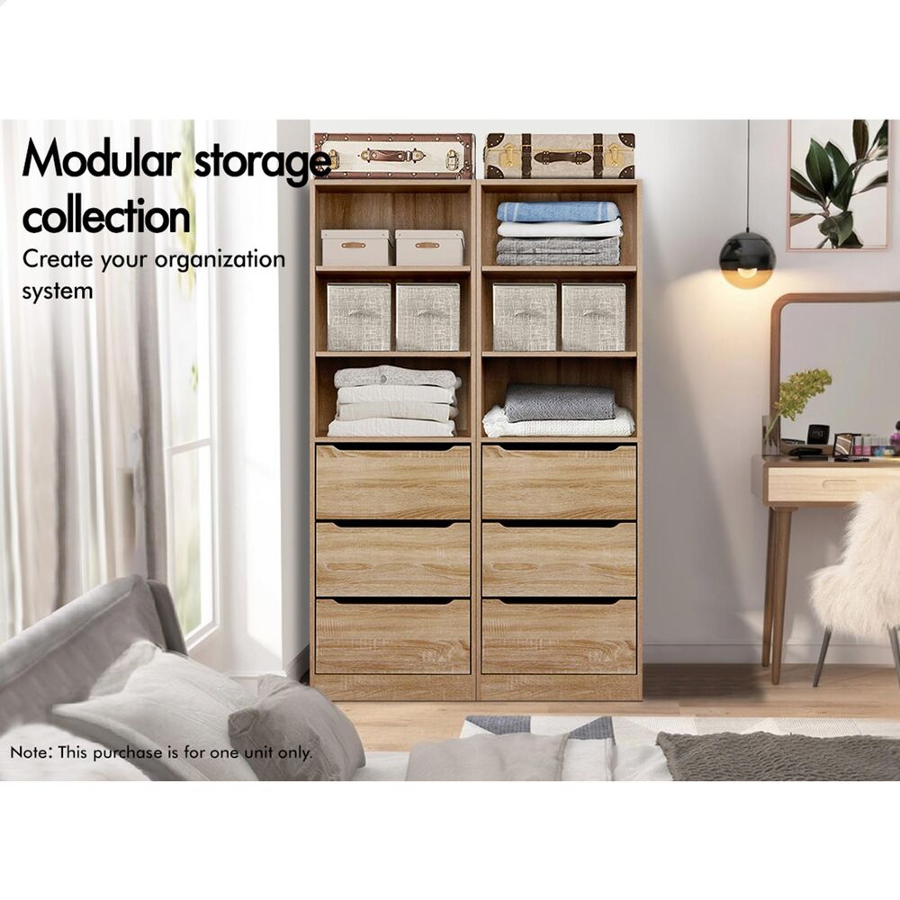 3 Drawers ALFORDSON Wardrobe Clothes Storage Cabinet Wood