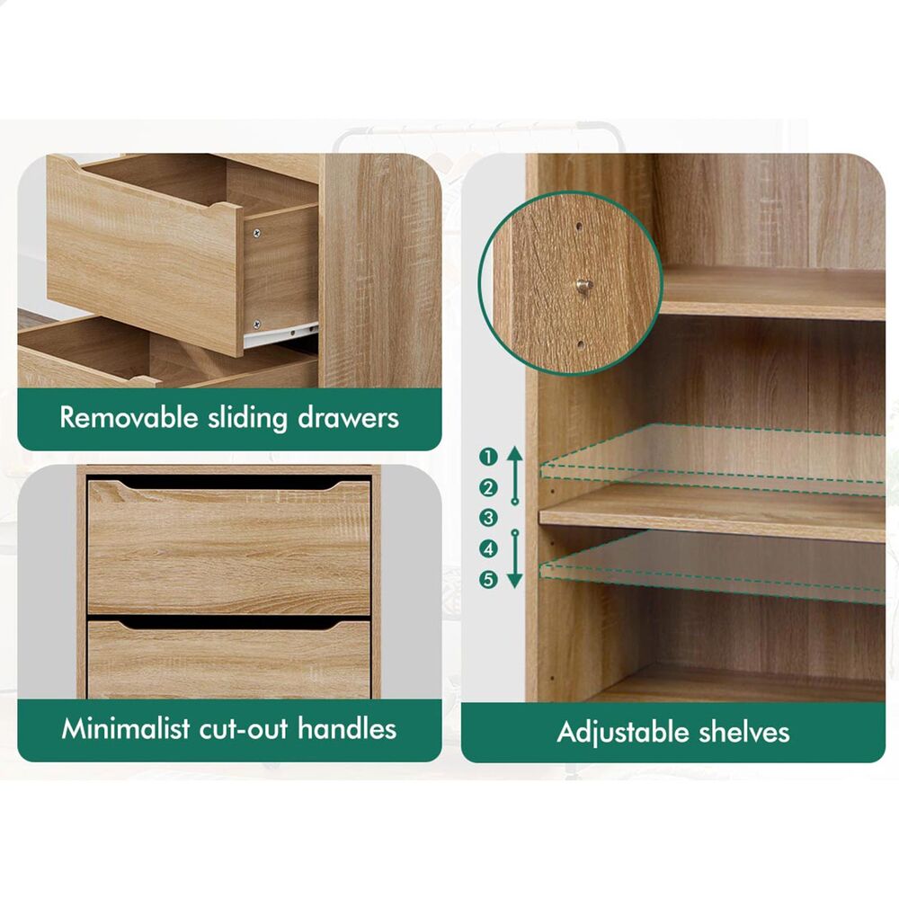 3 Drawers ALFORDSON Wardrobe Clothes Storage Cabinet Wood