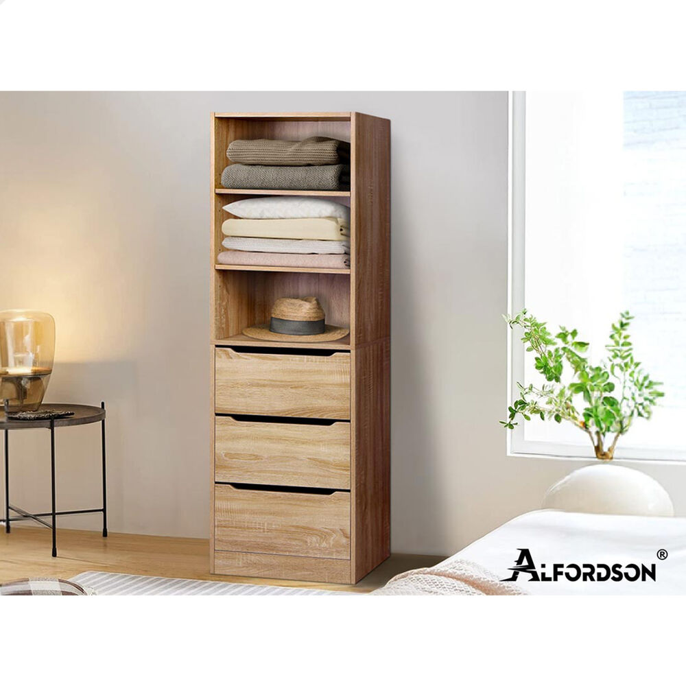 3 Drawers ALFORDSON Wardrobe Clothes Storage Cabinet Wood