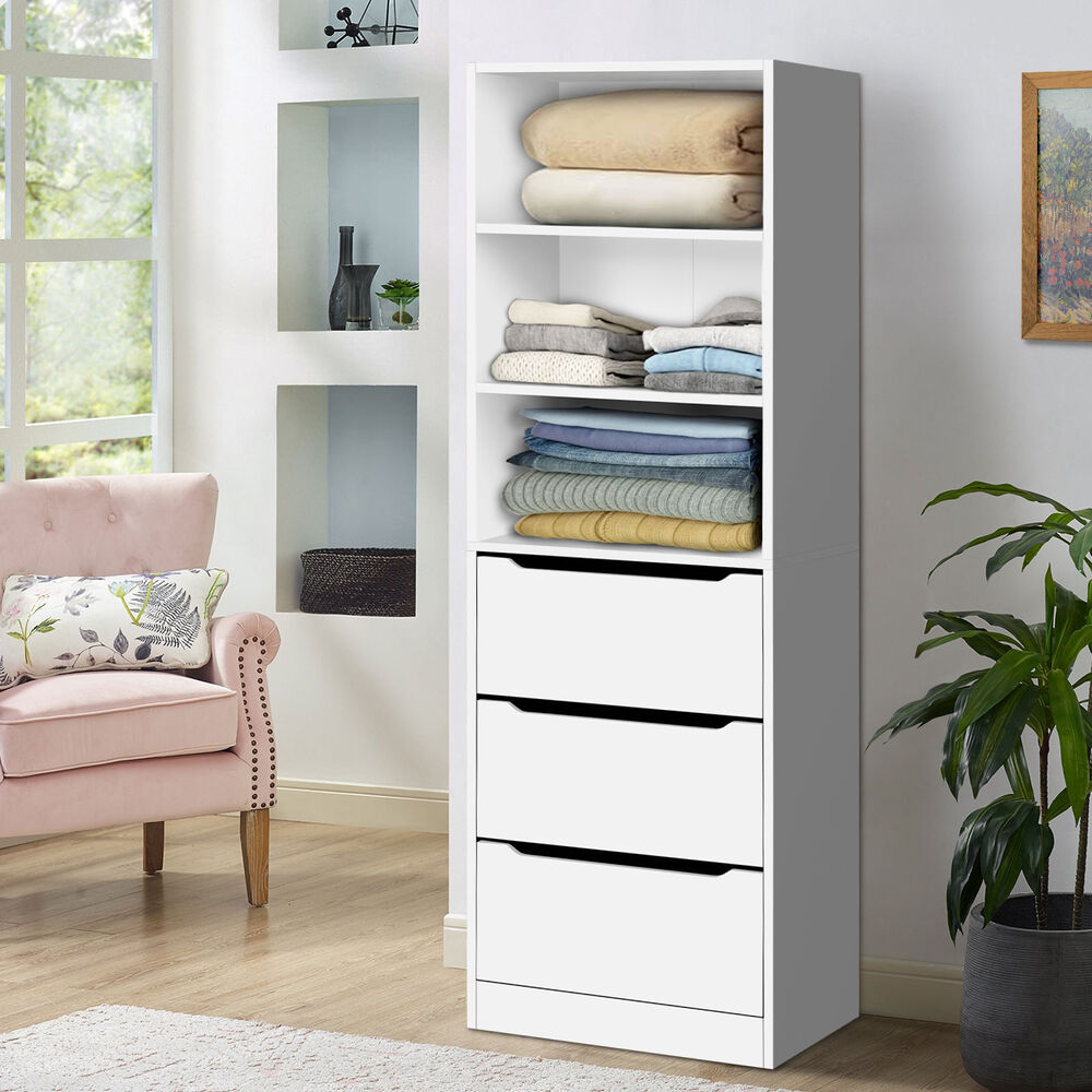 3 Drawers ALFORDSON Wardrobe Clothes Storage Cabinet White