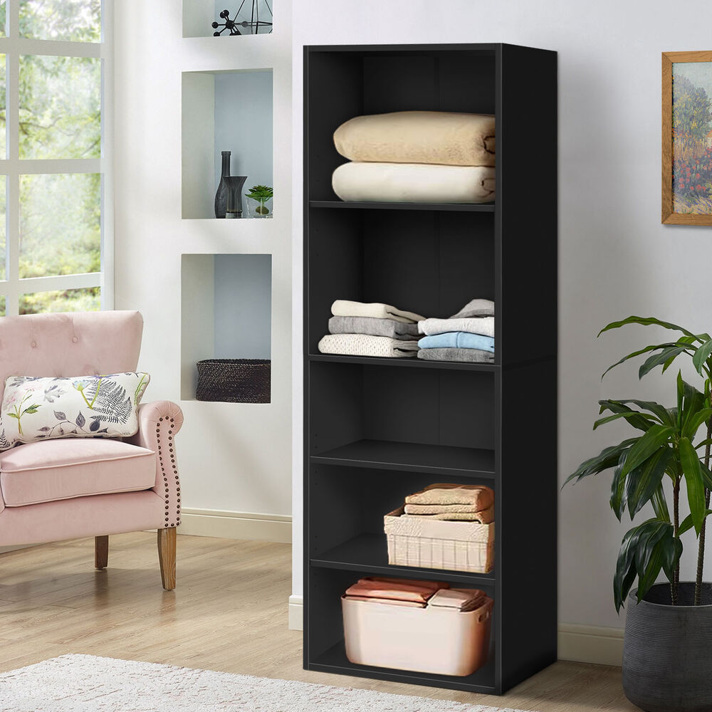 5 Shelves ALFORDSON Wardrobe Clothes Storage Cabinet Black