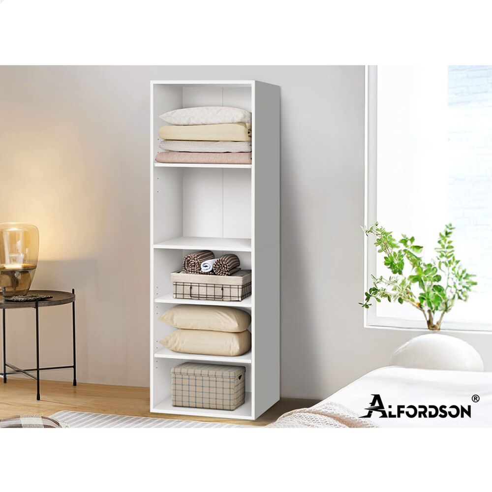 5 Shelves ALFORDSON Wardrobe Clothes Storage Cabinet White