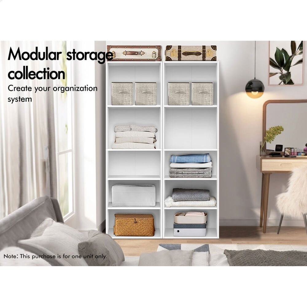 5 Shelves ALFORDSON Wardrobe Clothes Storage Cabinet White