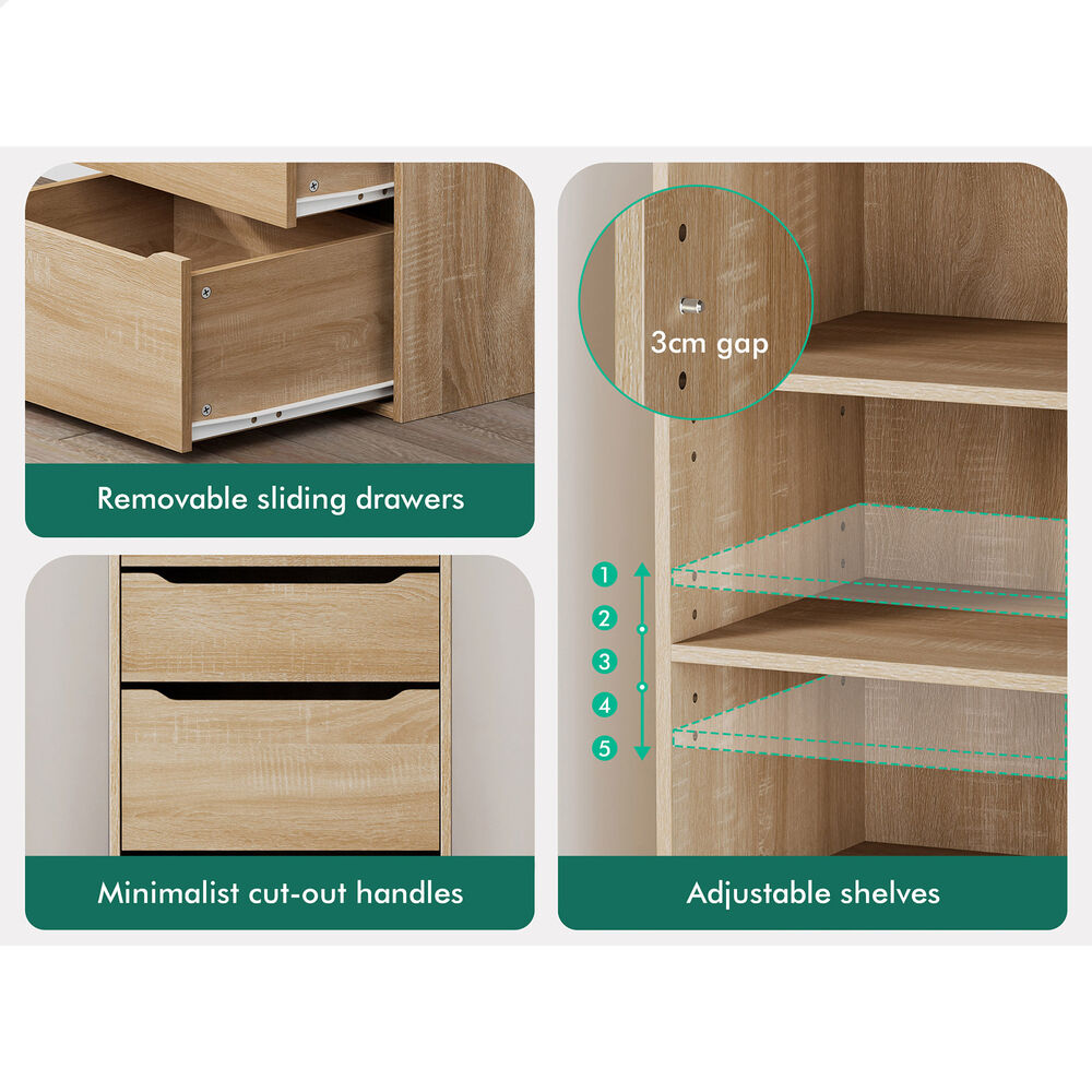 5 Drawers ALFORDSON Wardrobe Clothes Storage Cabinet Wood