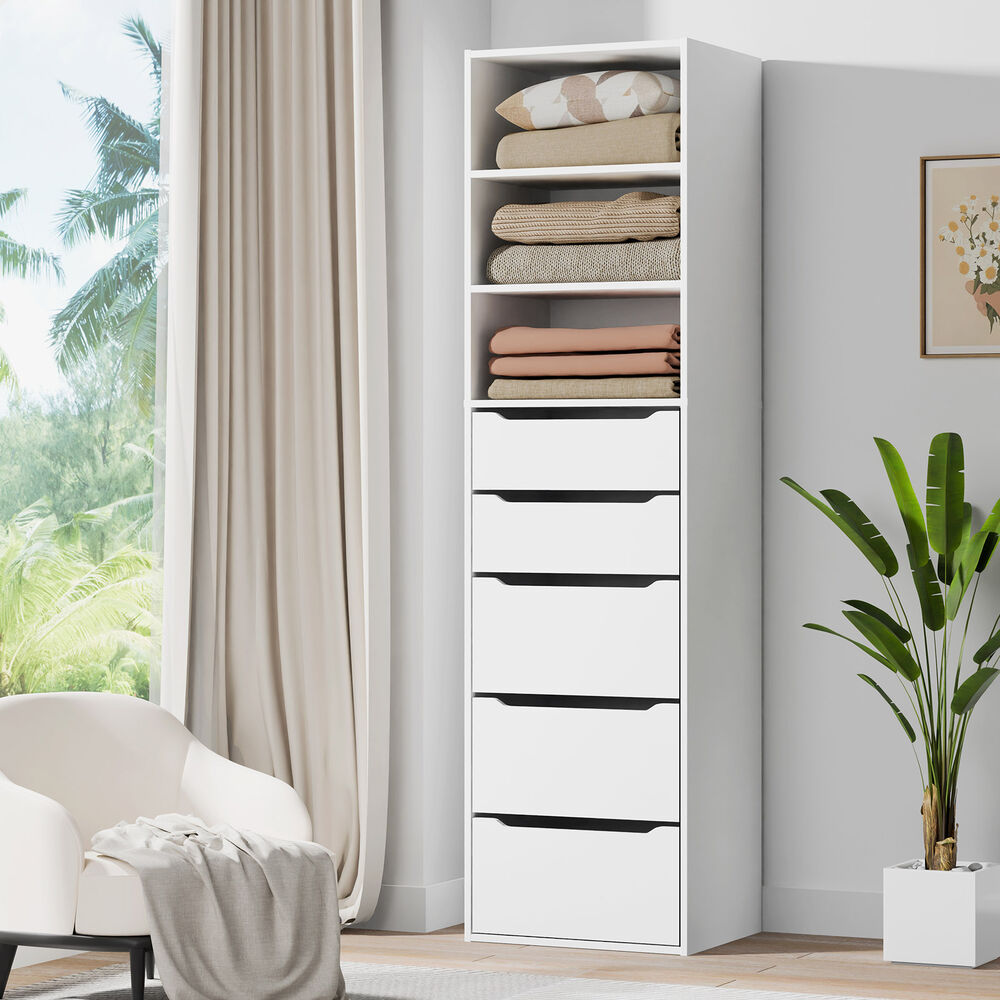5 Drawers ALFORDSON Wardrobe Clothes Storage Cabinet White