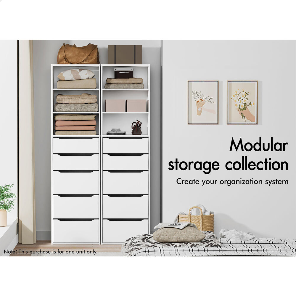 5 Drawers ALFORDSON Wardrobe Clothes Storage Cabinet White