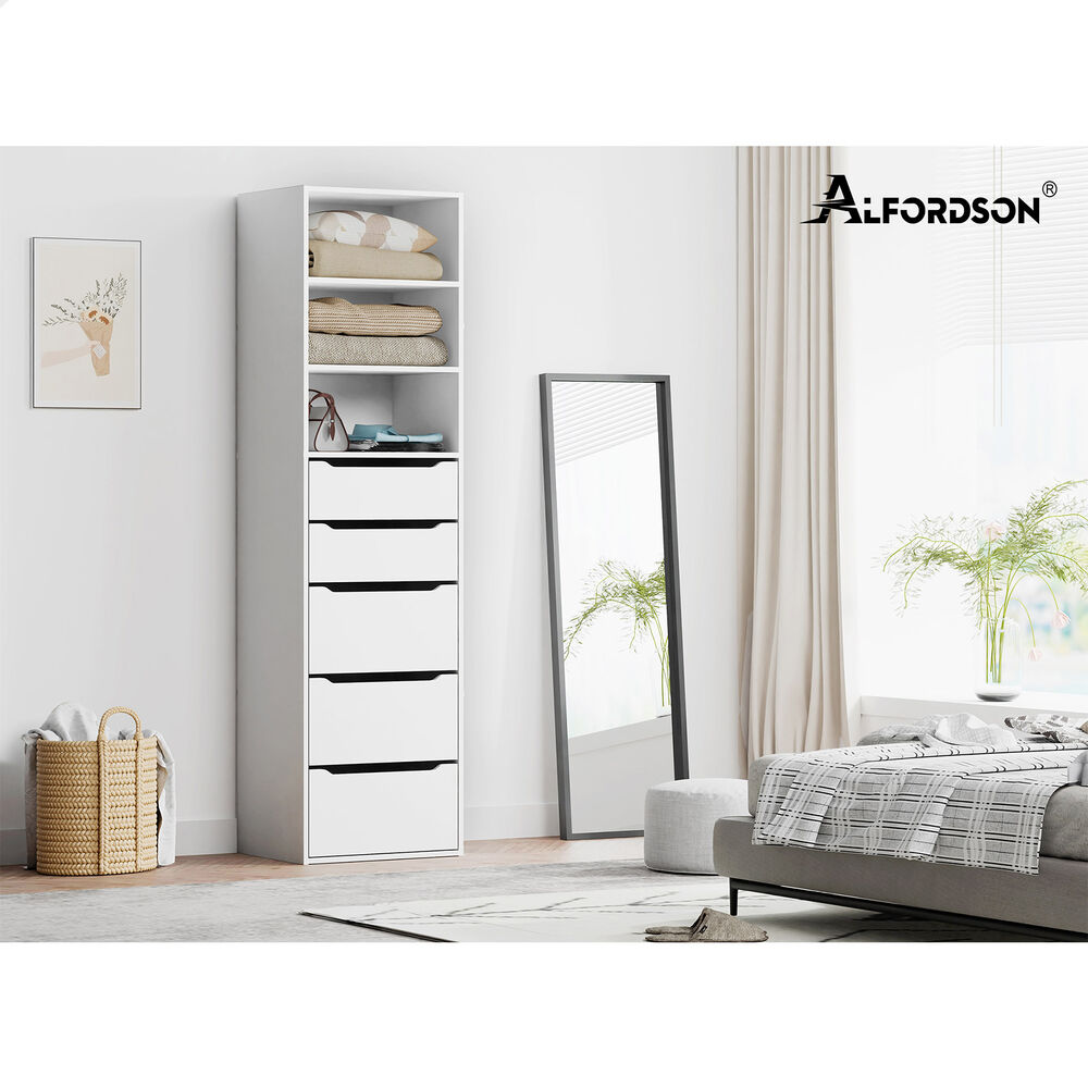5 Drawers ALFORDSON Wardrobe Clothes Storage Cabinet White