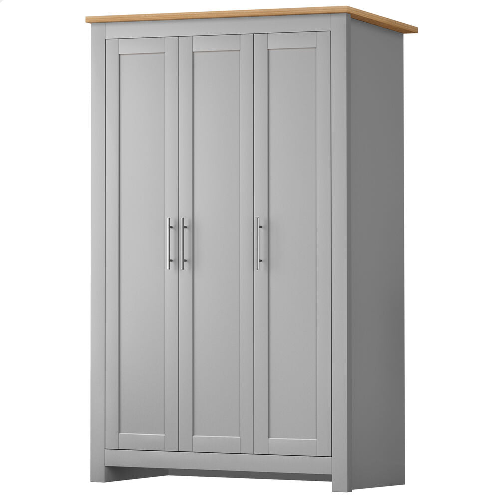 ALFORDSON Wardrobe Clothes Closet Storage Cabinet Organizer Shelf Hanging Grey
