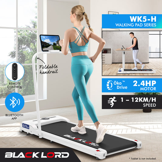 BLACK LORD Treadmill Electric Walking Pad Folding Fitness Machine Home Gym White
