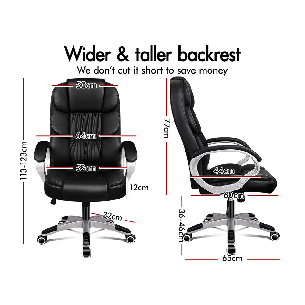 ALFORDSON Office Chair Executive Computer Gaming Racer PU Leather Seat