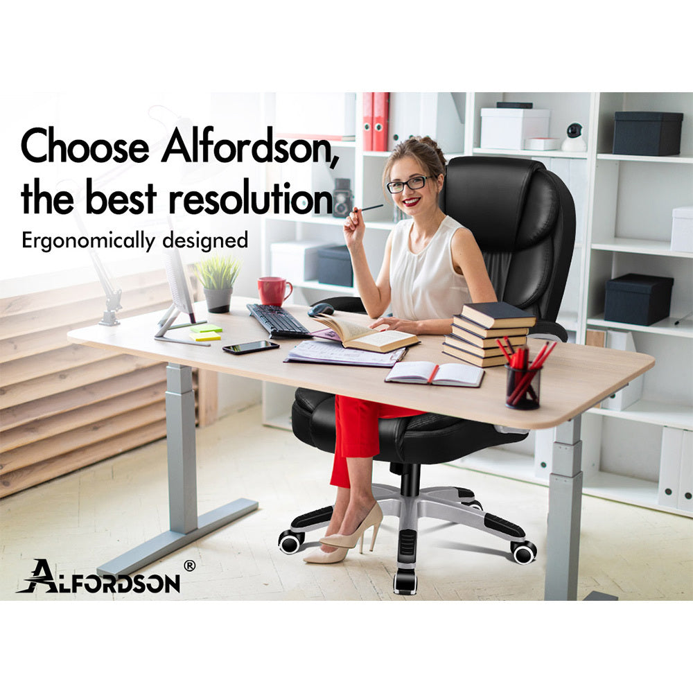 ALFORDSON Office Chair Executive Computer Gaming Racer PU Leather Seat