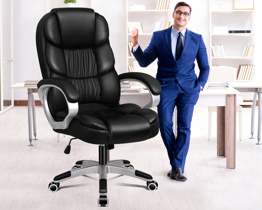 ALFORDSON Office Chair Executive Computer Gaming Racer PU Leather Seat