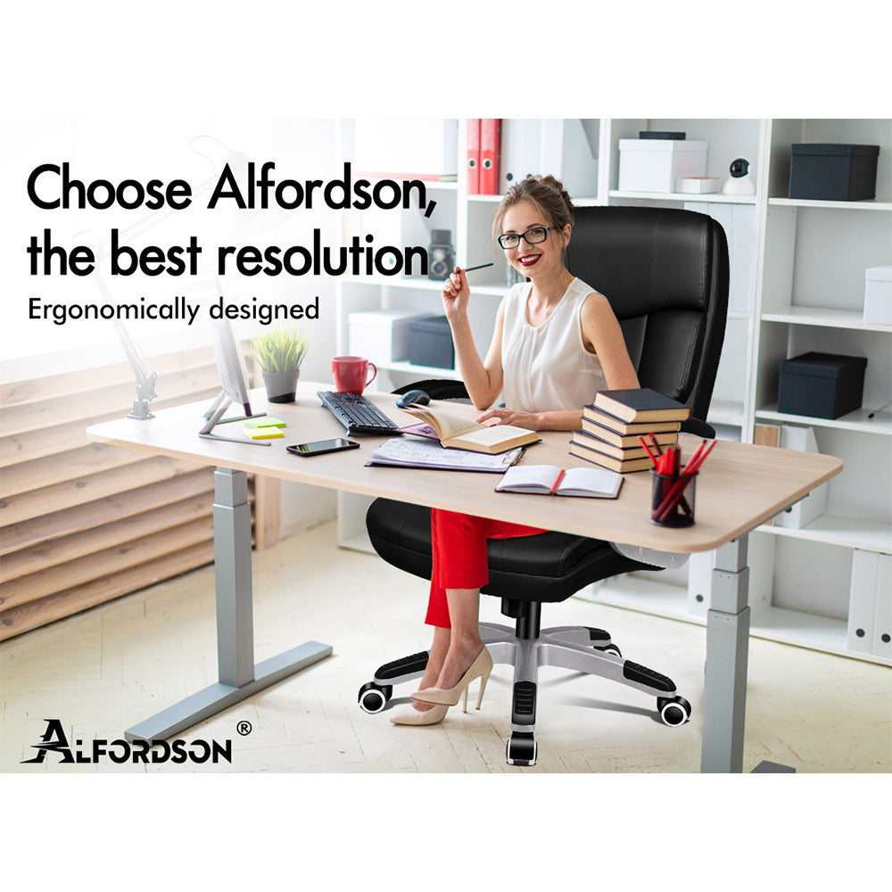 ALFORDSON Office Chair Executive Computer Gaming Racer PU Leather Work Seat