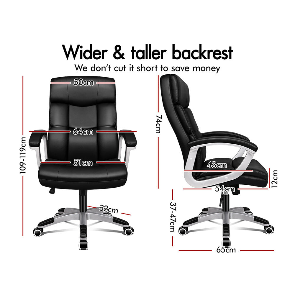 ALFORDSON Office Chair Executive Computer Gaming Racer PU Leather Work Seat