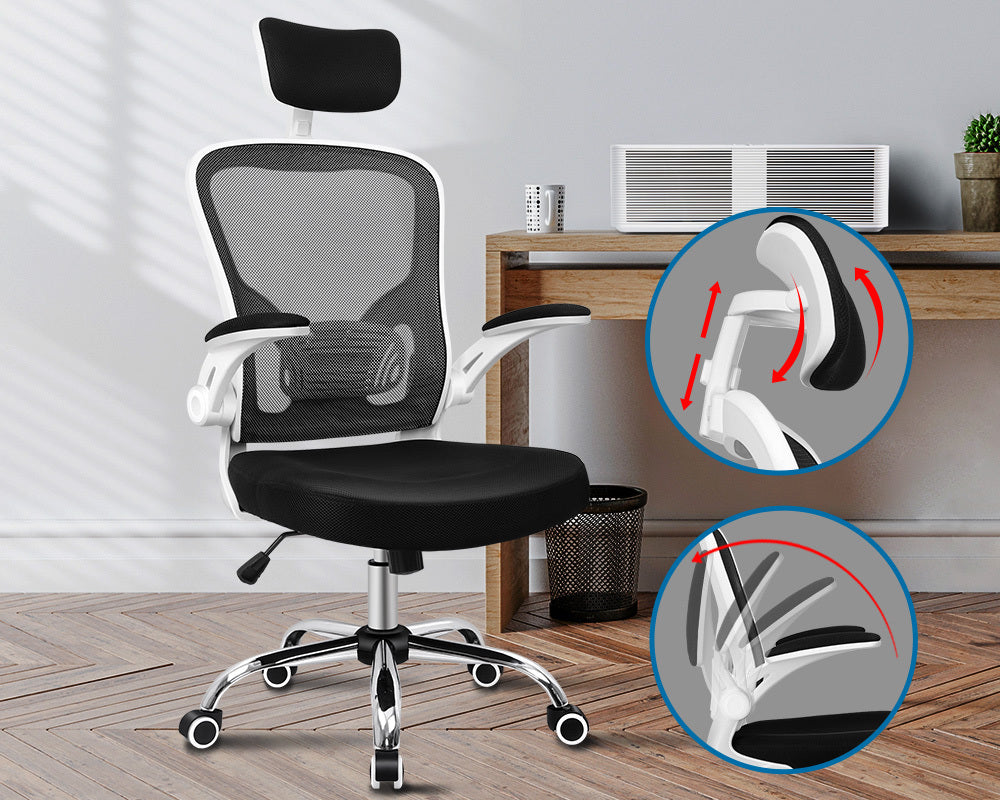 ALFORDSON Mesh Office Chair Executive Fabric Seat Gaming Racing Tilt Computer White