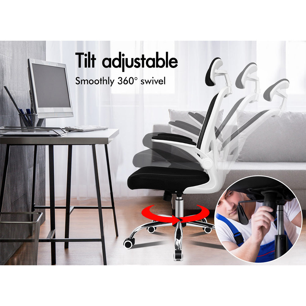ALFORDSON Mesh Office Chair Executive Fabric Seat Gaming Racing Tilt Computer White