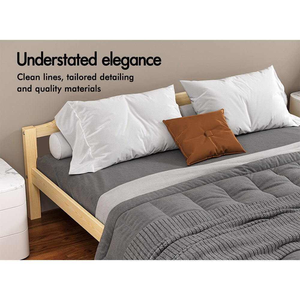 ALFORDSON Bed Frame Wooden Timber Double Size Mattress Base Platform Beatrix Oak