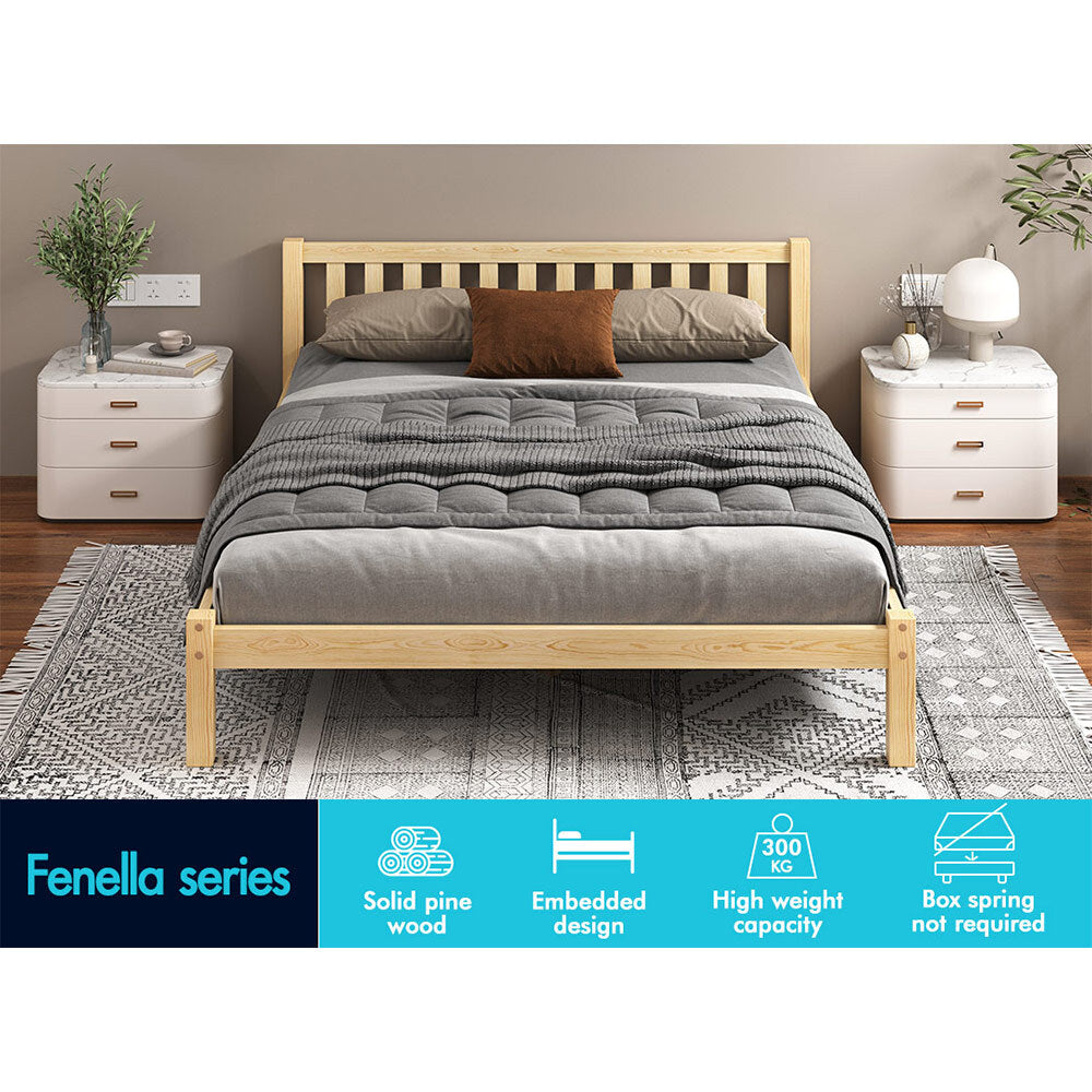 ALFORDSON Bed Frame Wooden Timber Double Size Mattress Base Platform Fenella Oak