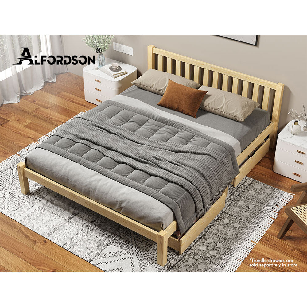 ALFORDSON Bed Frame Wooden Timber King Size Mattress Base Platform Fenella Oak
