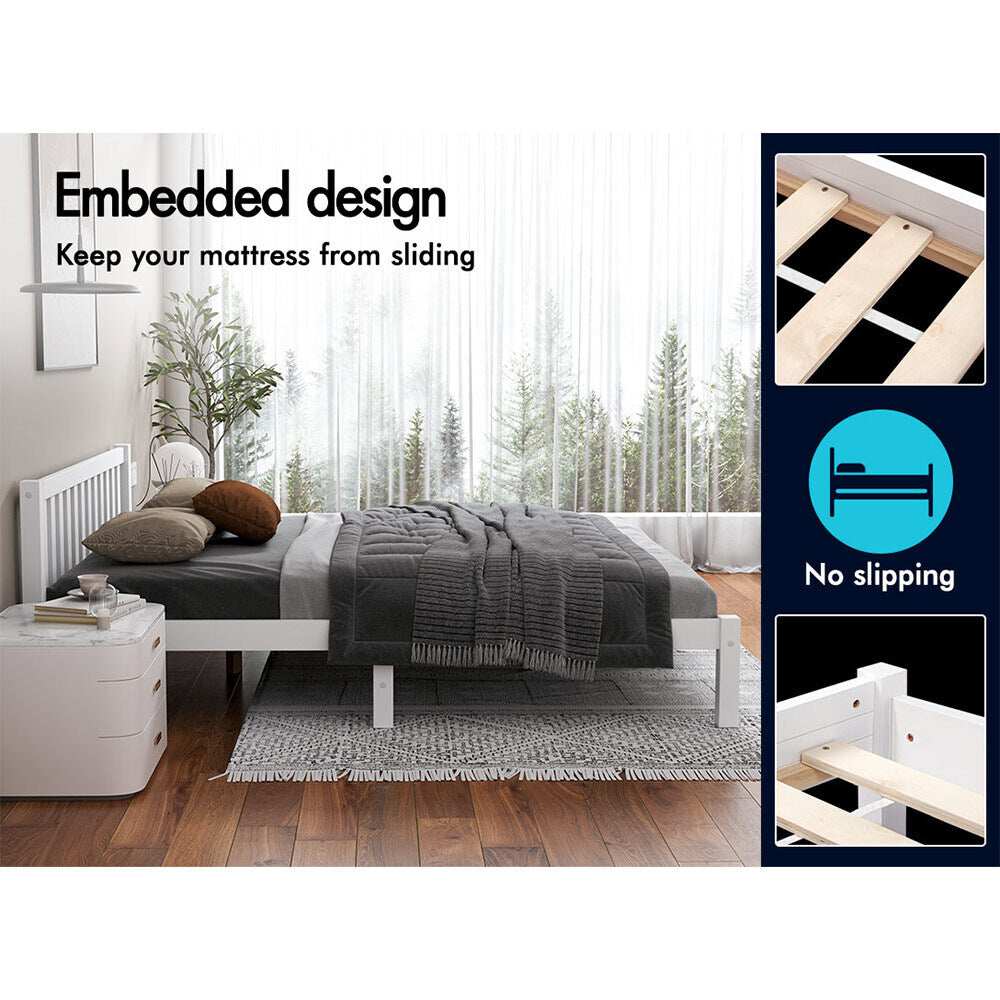 ALFORDSON Bed Frame Wooden Timber King Size Mattress Base Platform Fenella Oak