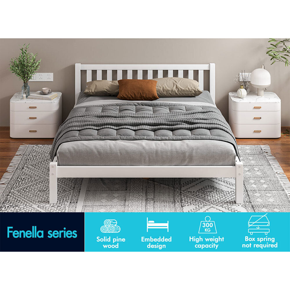 ALFORDSON Bed Frame Wooden Timber King Size Mattress Base Platform Fenella Oak