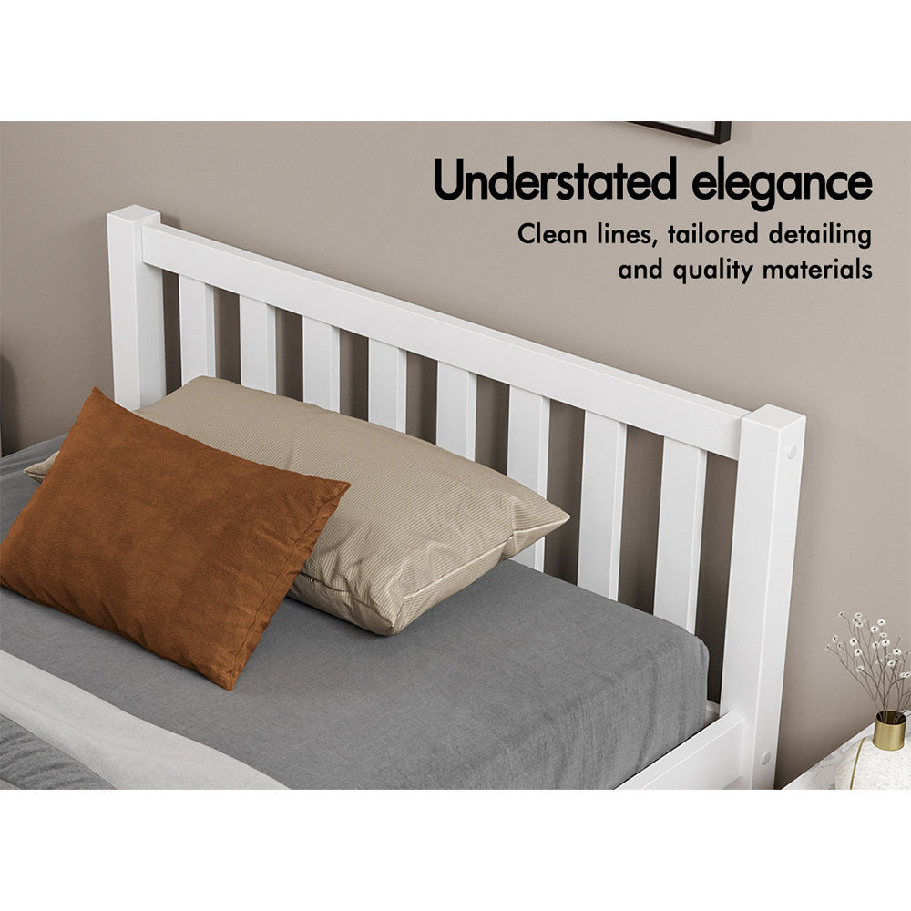 ALFORDSON Bed Frame Wooden Timber King Single Mattress Base Platform Fenella Oak