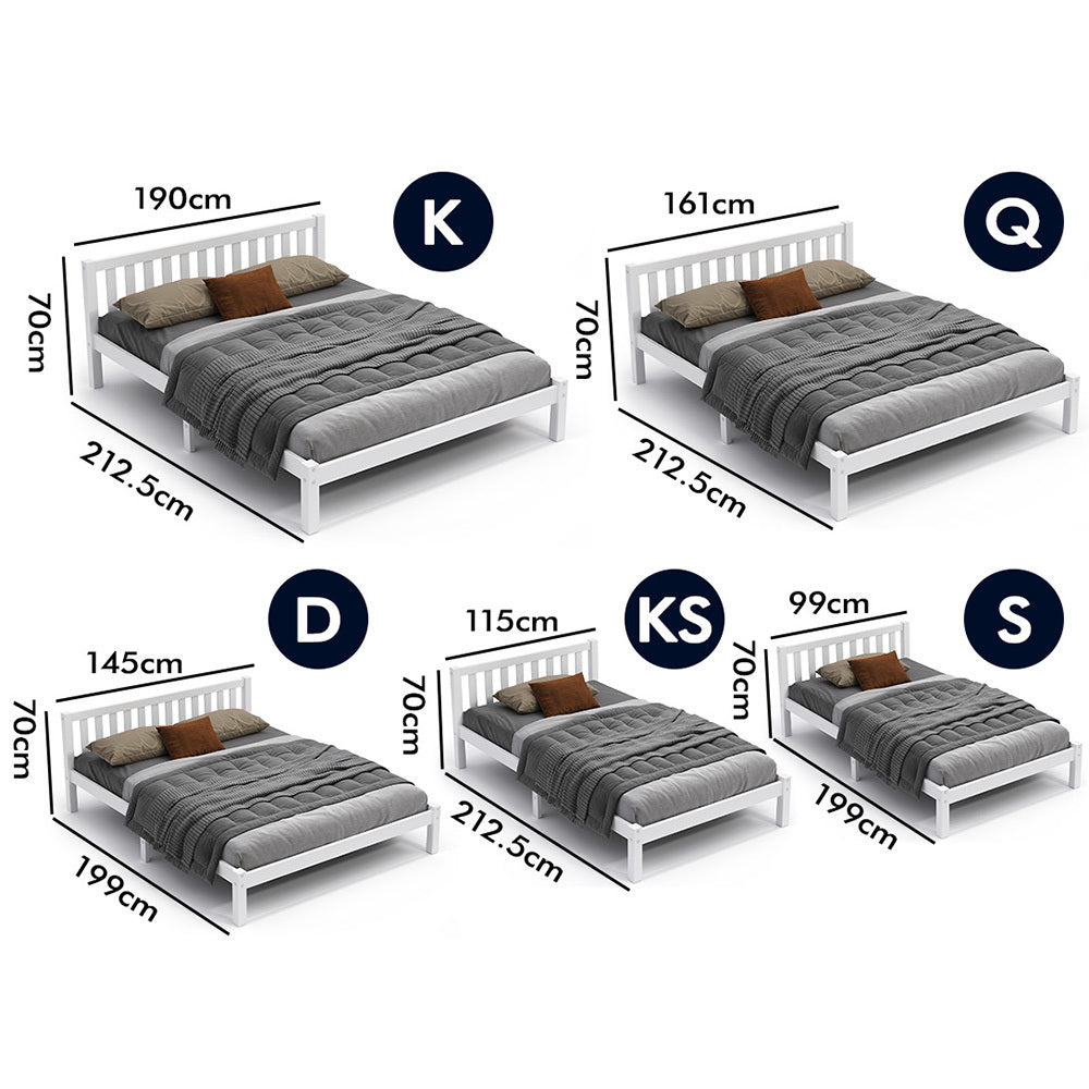 ALFORDSON Bed Frame Wooden Timber Queen Size Mattress Base Platform Fenella Oak
