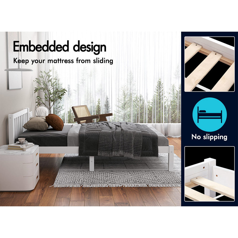 ALFORDSON Bed Frame Wooden Timber Single Size Mattress Base Platform Fenella Oak