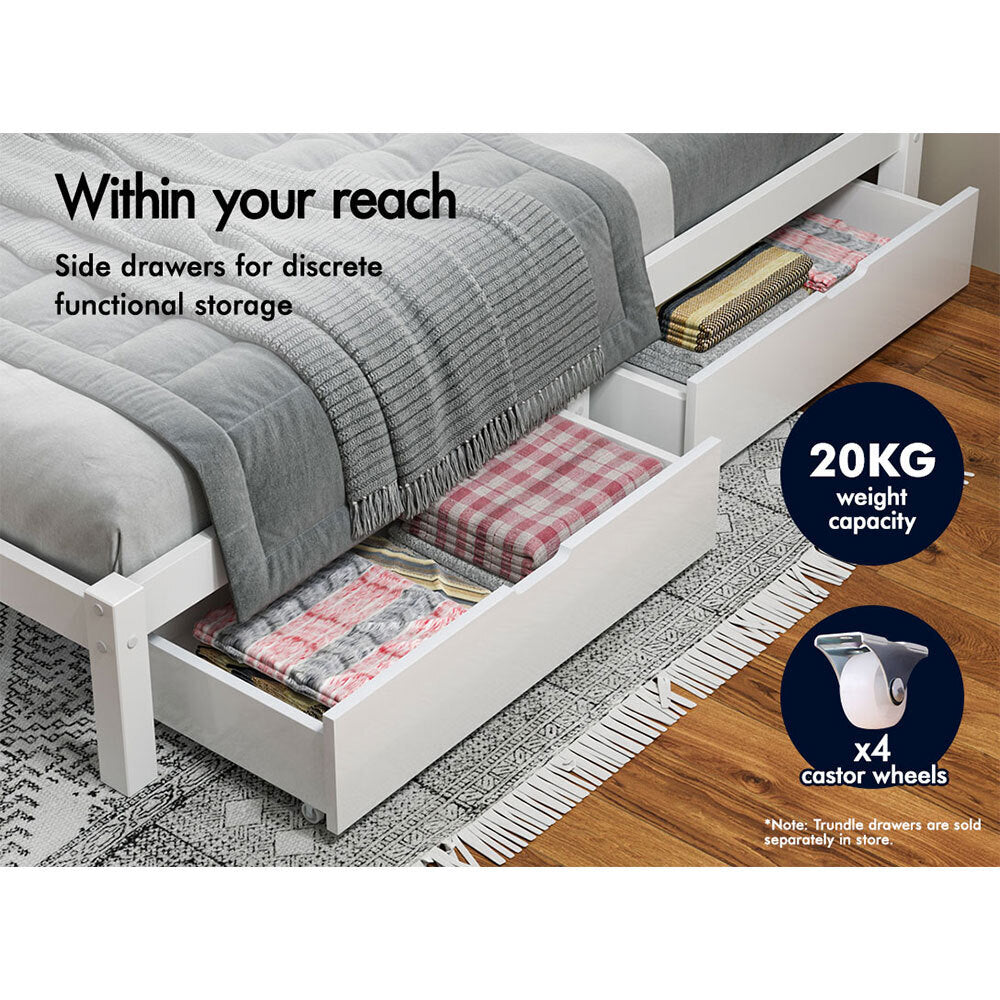 ALFORDSON Bed Frame Wooden Timber Single Size Mattress Base Platform Fenella Oak