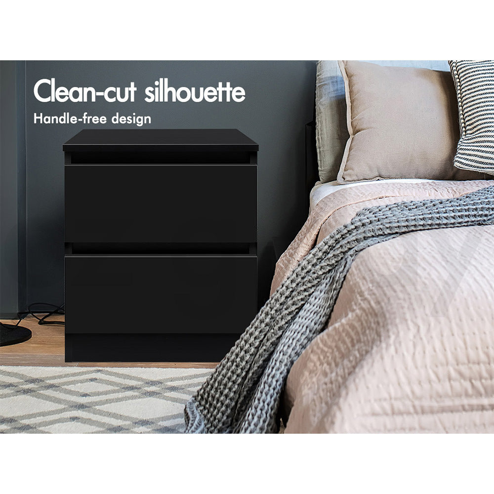 ALFORDSON Bedside Table Nightstand Storage Cabinet Side End Table Black