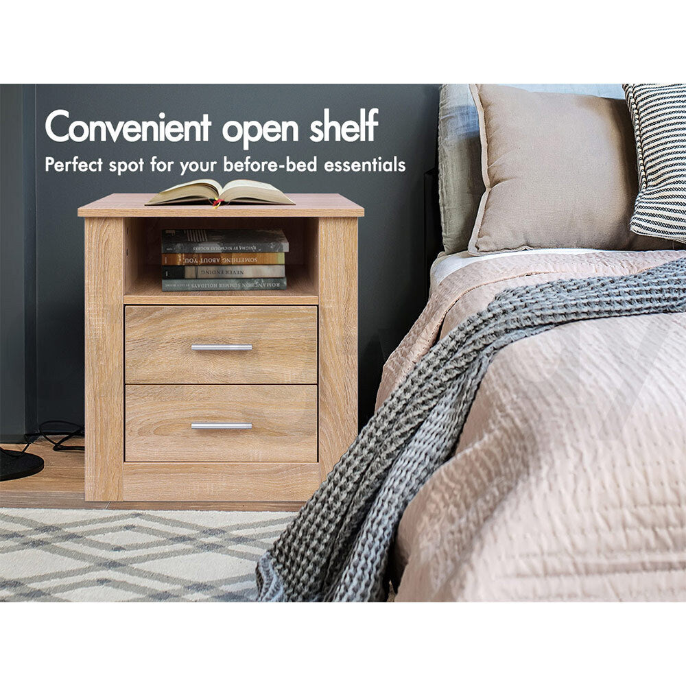 ALFORDSON Bedside Table Nightstand Storage Cabinet Side Table Classic Oak