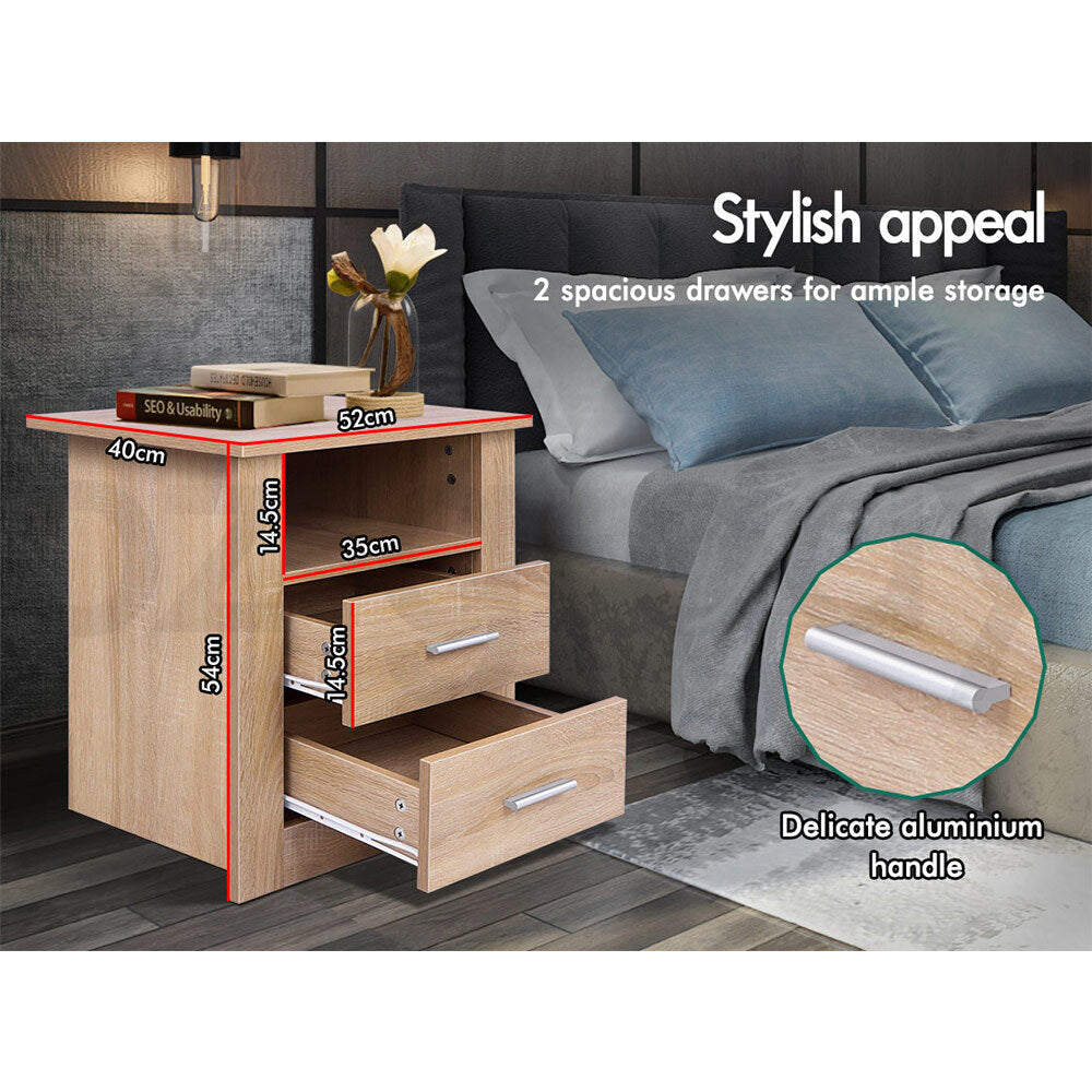 ALFORDSON Bedside Table Nightstand Storage Cabinet Side Table Classic Oak