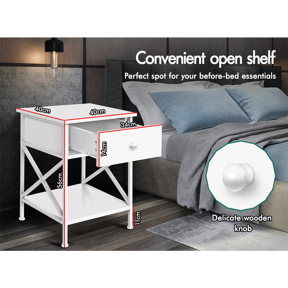 ALFORDSON Bedside Table Wood Nightstand Storage Cabinet Wooden Side Table