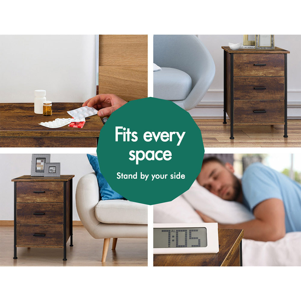 ALFORDSON Bedside Table Wood Nightstand Storage Cabinet Wooden Side Table