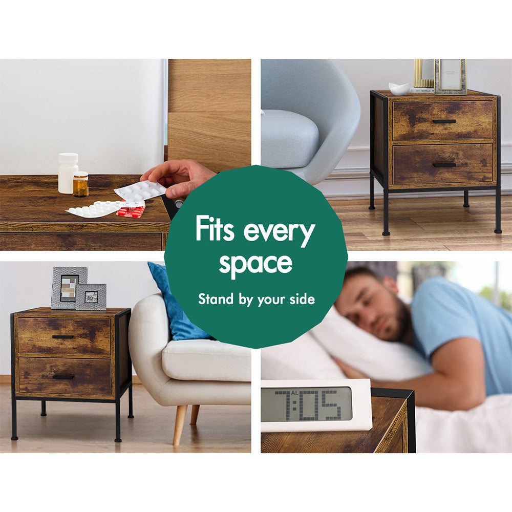 ALFORDSON Bedside Table Wood Nightstand Storage Cabinet Wooden Side Table