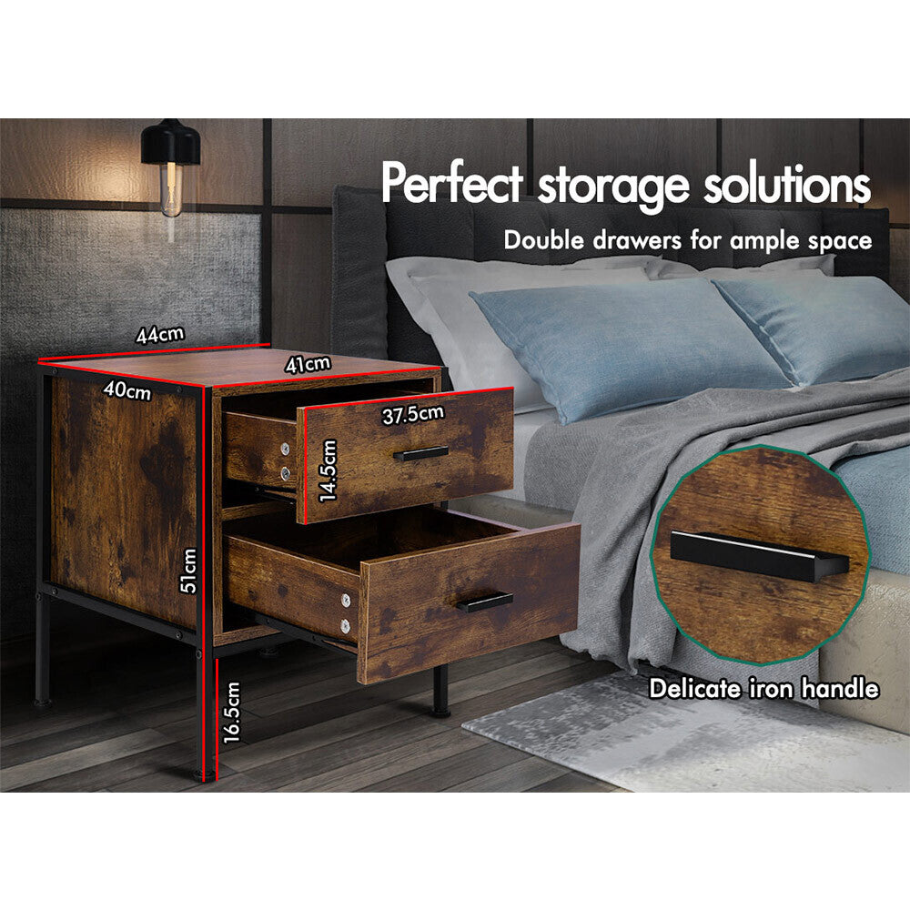 ALFORDSON Bedside Table Wood Nightstand Storage Cabinet Wooden Side Table